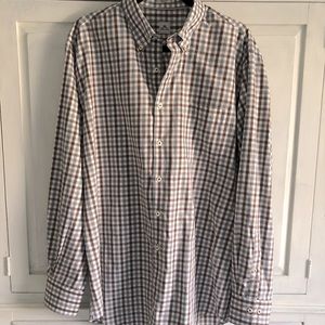 Peter Millar Long sleeve Check Button-Down Shirt, Mens (L), Brown/Gray, Like New
